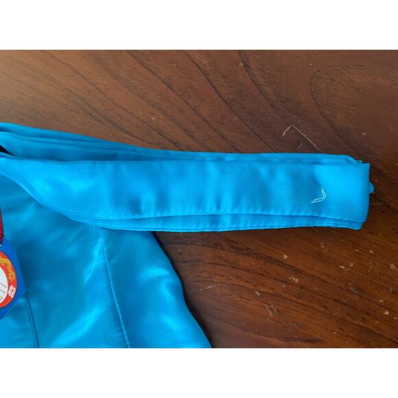 Vintage Golden Dragon Medium Hand Embroidered 100% Silk Chinese Kimono Robe Blue - Picture 8 of 13